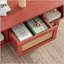 Table basse, tables de salon de style Mid-Century avec rangement, carré moderne avec tiroir en rotin, table de salon en bois avec pieds en bois massif-1646113921