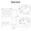 Console H 31 po avec 3 tiroirs et tablette, structure en bois massif-6291402
