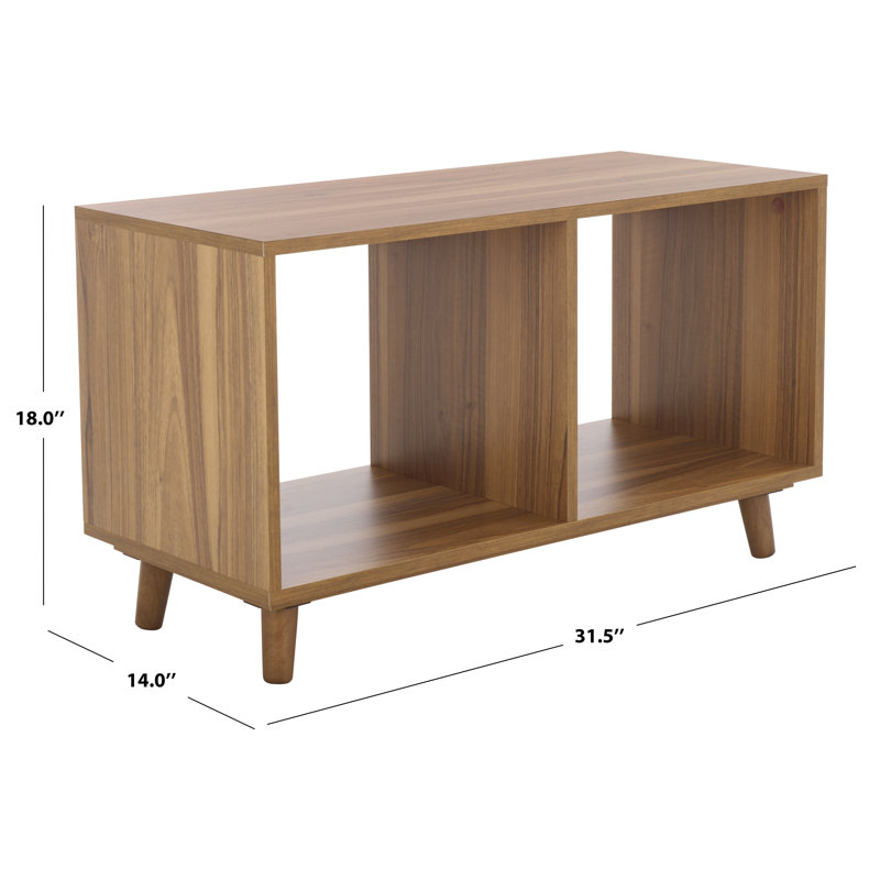 Neva Horizontal 2 Shelf Accent Table, Brown