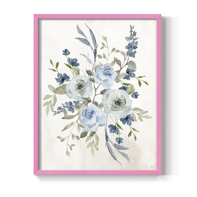 Sweet Blues I, reproduction encadrée - bois massif, H 30 po x l 24 po, Rose
