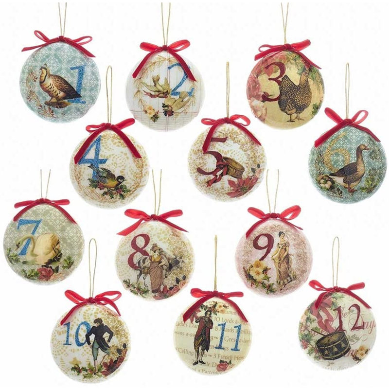 Styrofoam Animals Ball Ornament (Set of 12)