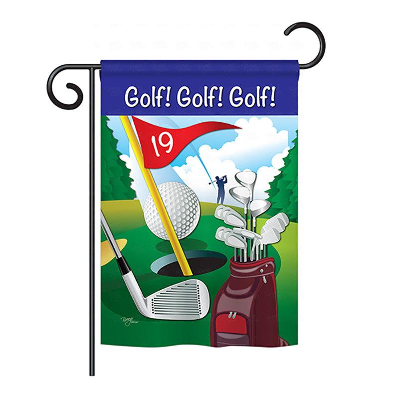 Golf Themed Multicolor Polyester Vertical Garden Flag, 28" x 40"