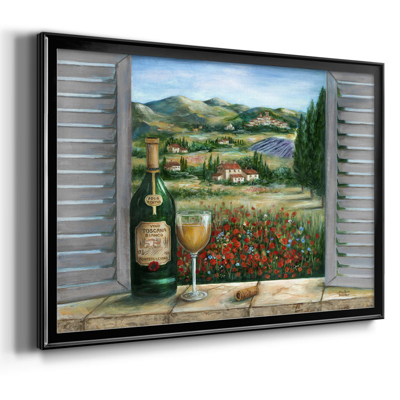 «Tuscan White and Poppies», reproduction d'art sur toile, Noir, H 30 po x l 44 po x P 1,5 po