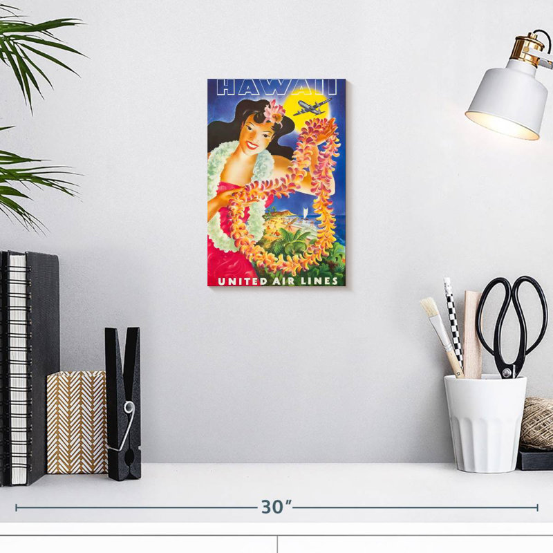 Affiche de voyage Aime Hawaii, H 12 po x l 8 po