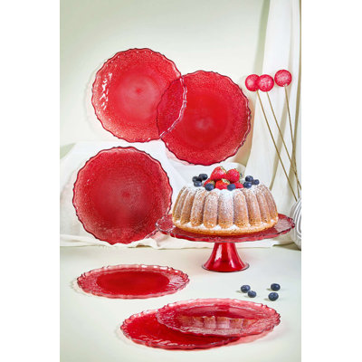Ensemble d'assiettes à dessert 7 pièces avec support
