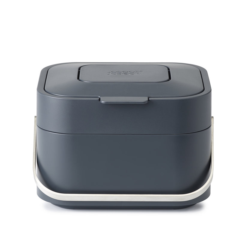 Joseph Joseph Stack Food Waste Compost Bin with Odor Filter (1 Gallon Capacity), Graphite