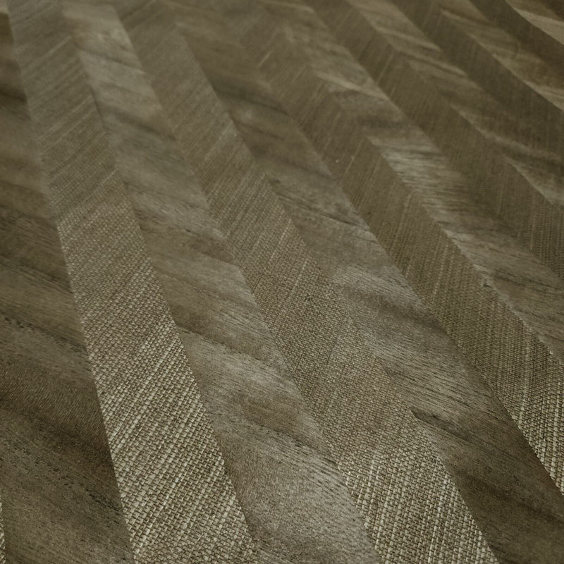 Lignes de placage de bois d'herbe naturelle rayée brune Azyon