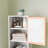 Bathroom Tall Storage Cabinet With Bamboo Slats Door