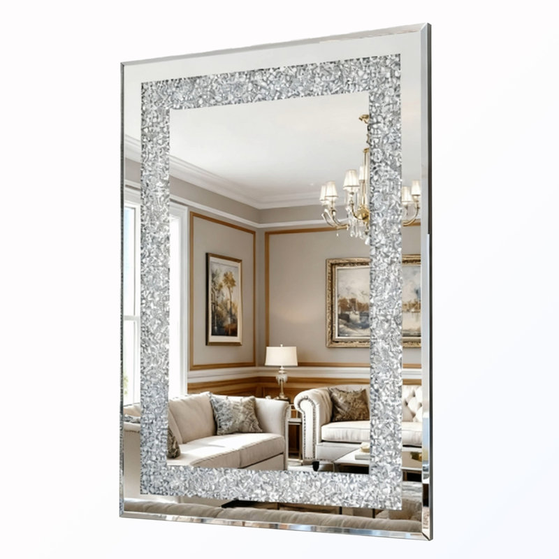 Miroir mural rectangulaire en cristal