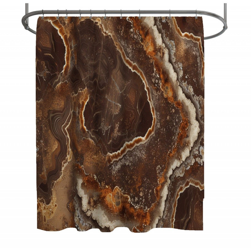 Rideau de douche Agate - Décoration de salle de bain minéral, H 83 po x l 70 po