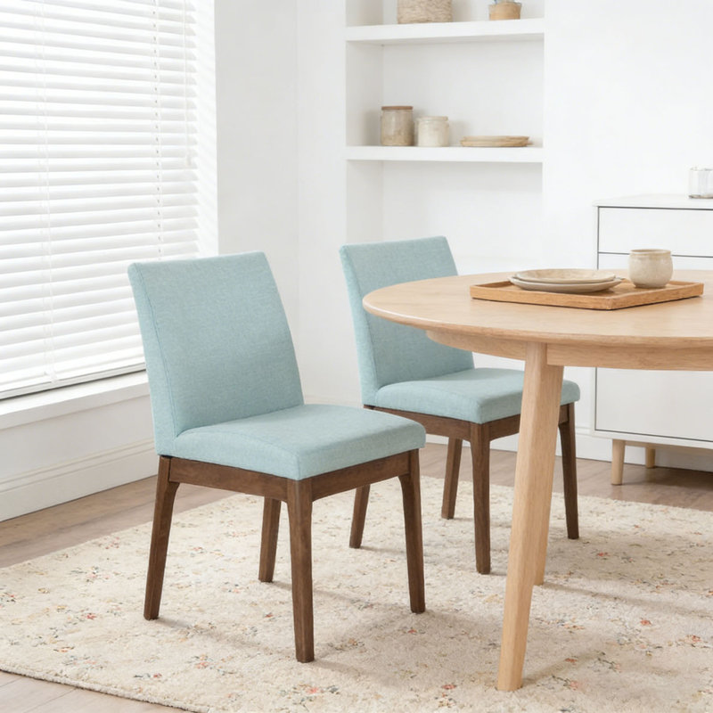 Chaise de salle à manger, Menthe / noyer