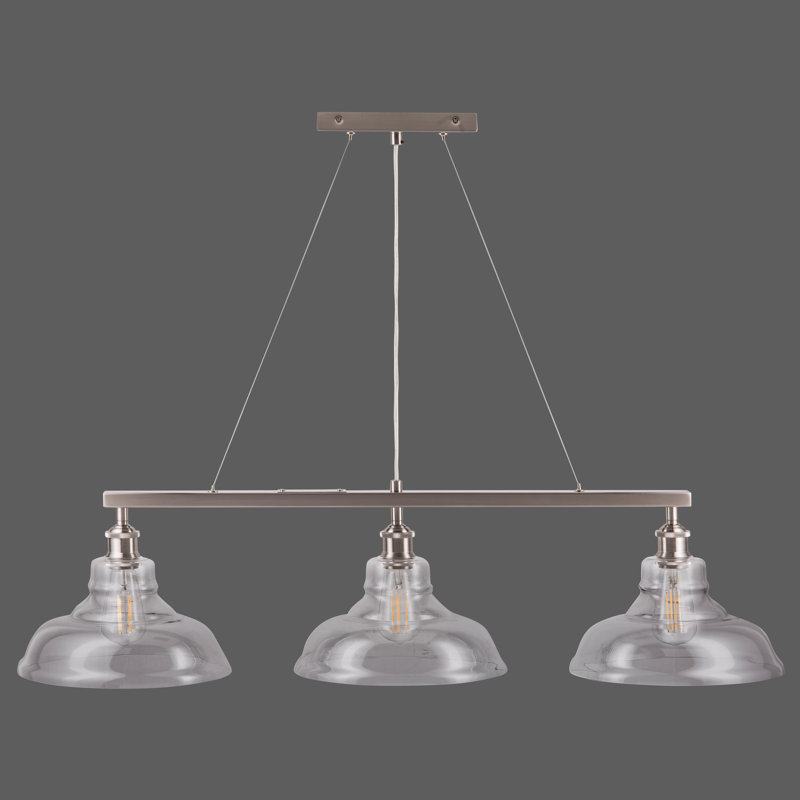 Weilers 3 - Light Kitchen Island Pendant, Brushed Nickel