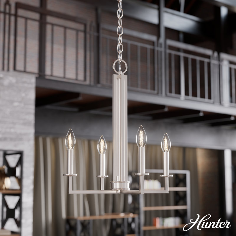 Bearden Industrial Edge 4-Light Brushed Nickel Pendant