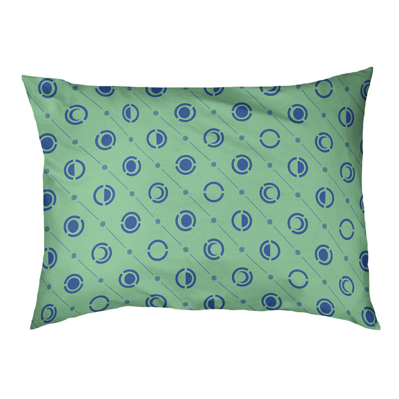 Coussin d’extérieur pour chien moon phases Chenault, Petit (l 28 po x P 6 po x H 18 po), Vert / Bleu