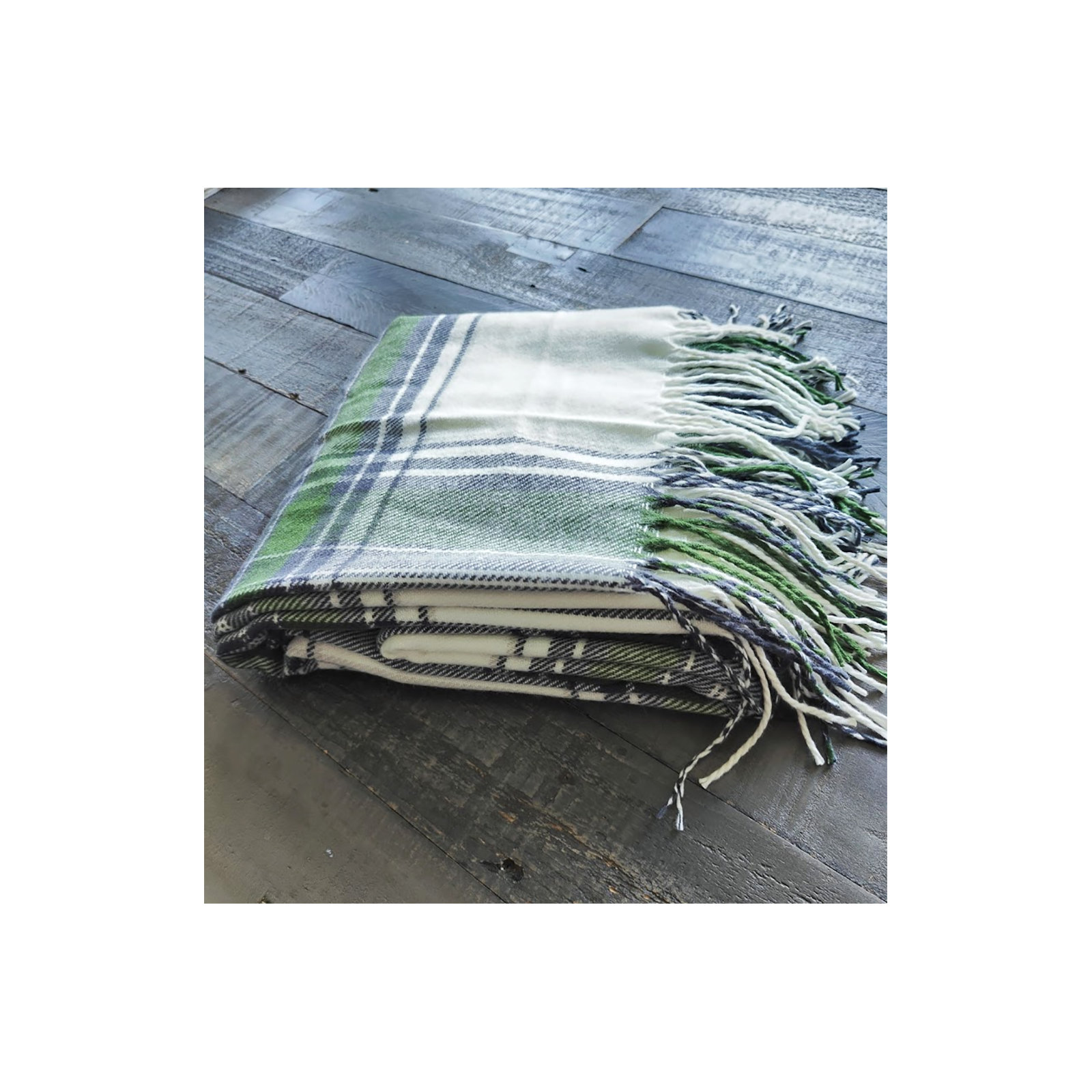 Sevan Collection Hand Woven Throw Blanket, Green