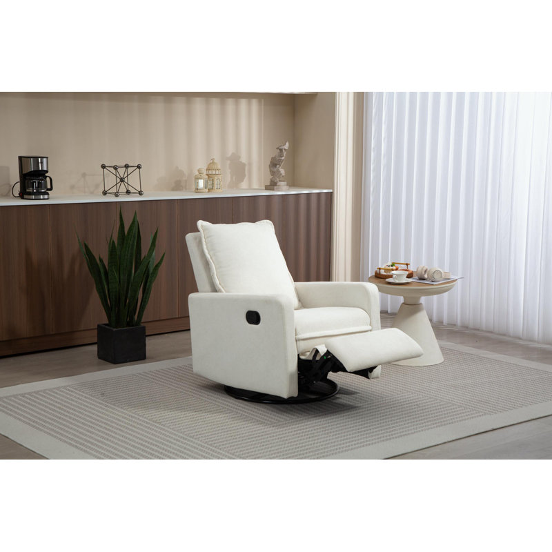 Fauteuil inclinable et pivotant avec coussin moelleux, Blanc