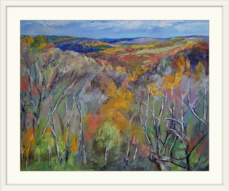 «Leyton Appalachian Trail» par Michael Creese - impression, H 27 po x l 32 po x P 1 po, Cadre blanc