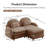 Teddy Fabric Modular Loveseat Sofa with Curved Design and Double-Layer Cushion-1508844121