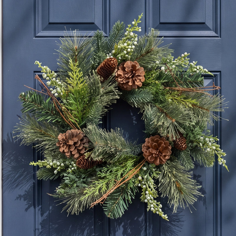 Couronne en faux pin Mandale 16,5 po