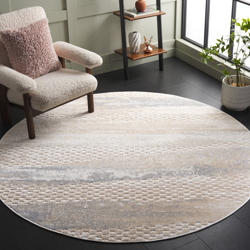 Keylen Performance Abstract Rug, Round 6'7"