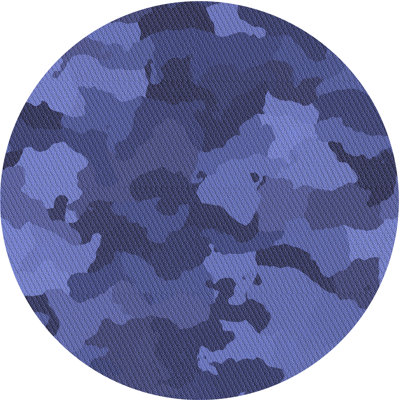 Tapis bleu camouflage en laine