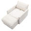 Chaise longue en chenille beige avec lit d'appoint et coins confortables, simple rembourrée, teinture confortable, espace