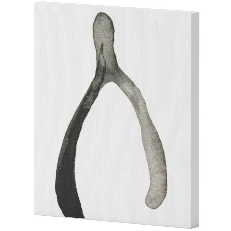 Symboles et objets Wishbone, encre, moderne et contemporain noir par Oliver Gal - impression sur toile