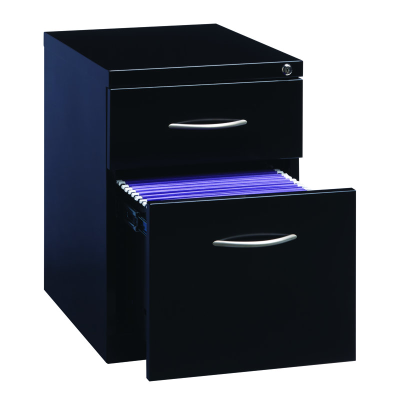 15'' Wide Mobile Steel File Cabinet, Black