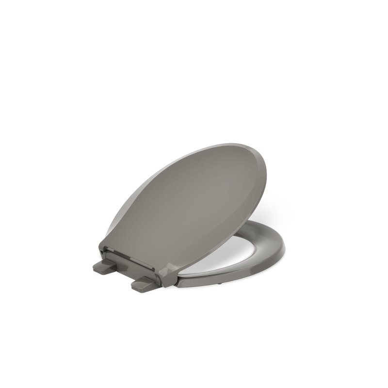 Cachet Round-Front Toilet Seat with Quiet-Close Lid and Seat and Grip-Tight Bumpers, Cashmere, Ready Latch