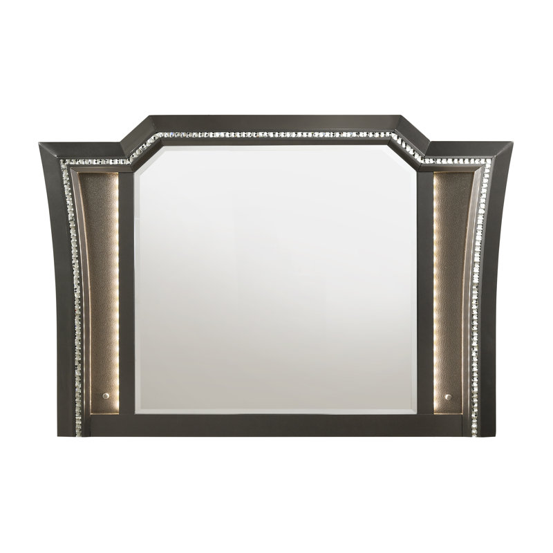 Miroir avec DEL, gris métallique