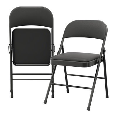 2 Pack Folding Chairs with Padded Cushions, Padded Foldable Chair Hold Up to 350 Pounds, Portable Folding Chair Suitable for Dining Room, Home Office, Indoor and Outdoor Events