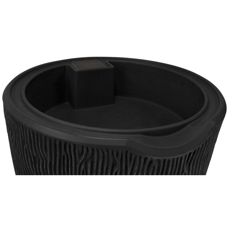Impressions 90 Gal. Baril de pluie en plastique, Noir