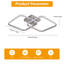 64Cm Silver Square LED Dimmable Flush Mount Ceiling Light With Remote