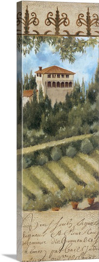 «Tuscany Villa II» par Liz Jardine - impression, H 36 po x l 12 po x P 1,25 po, Toile