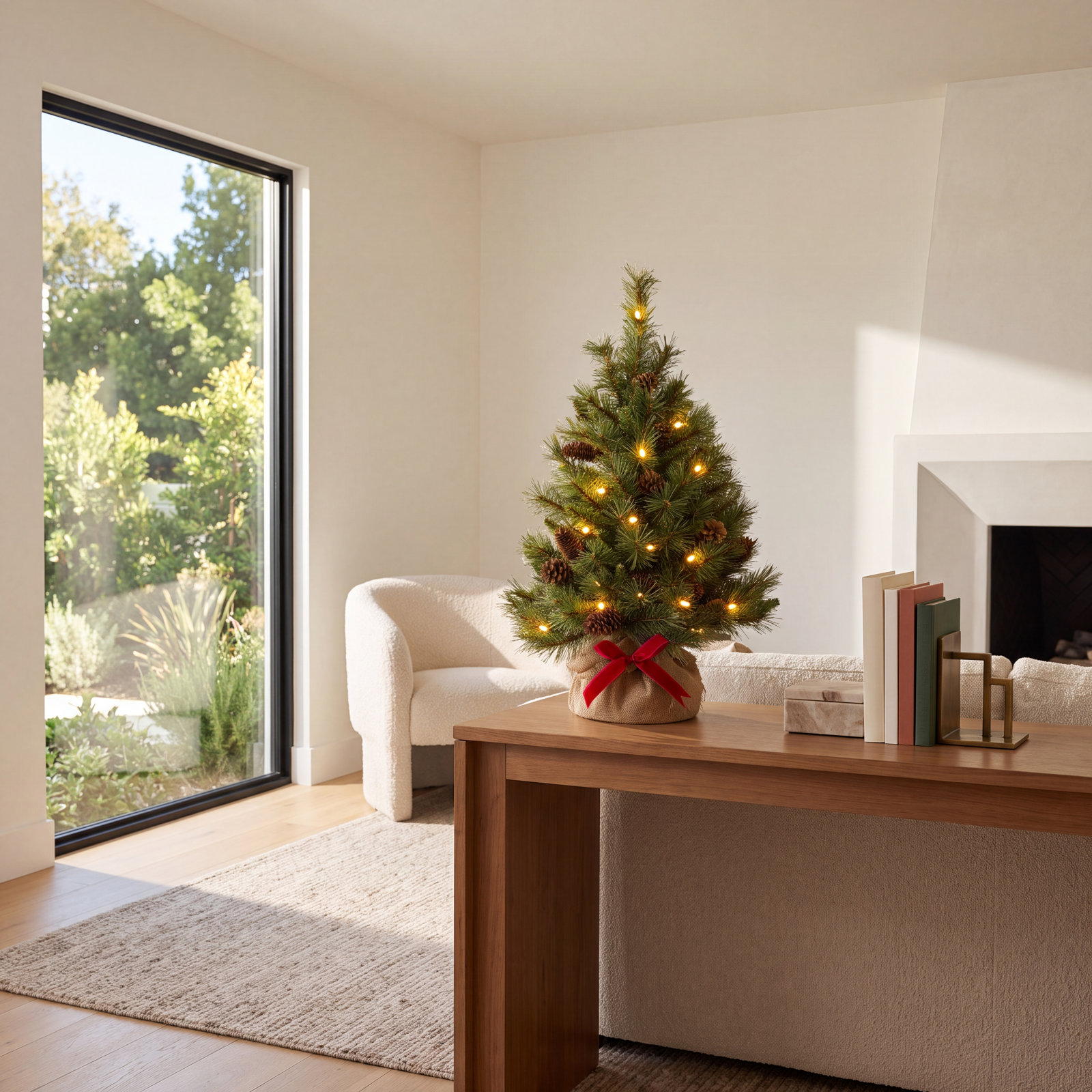 3' Pre-Lit Pine Christmas Tree