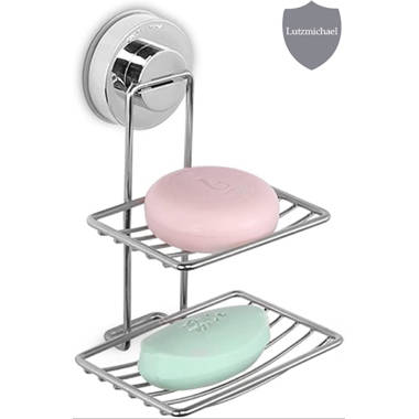 Soap Dish for Shower with Suction Cup, Shower Soap Holder, Stainless Steel Bar Soap Holder, Soap Holder for Shower Wall, Soap Dishes for Bathroom, SOA