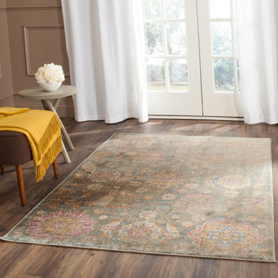 Tapis en viscose Beausejour en ikat brun / gris