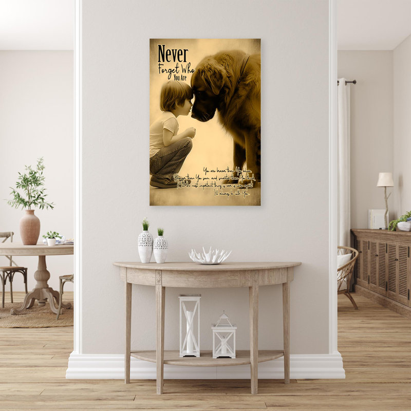 «Kynnidi Dog Never Forget Who You Are», impression sur toile, H 14 po x l 11 po x P 1,25 po