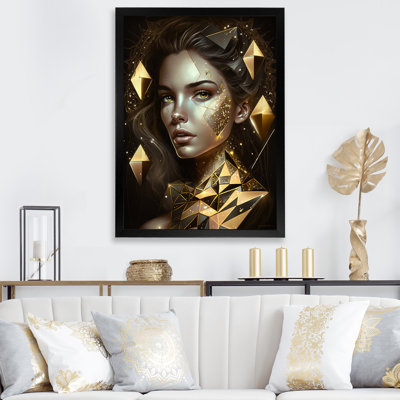 " Gold Crystal Female Portrait IV "