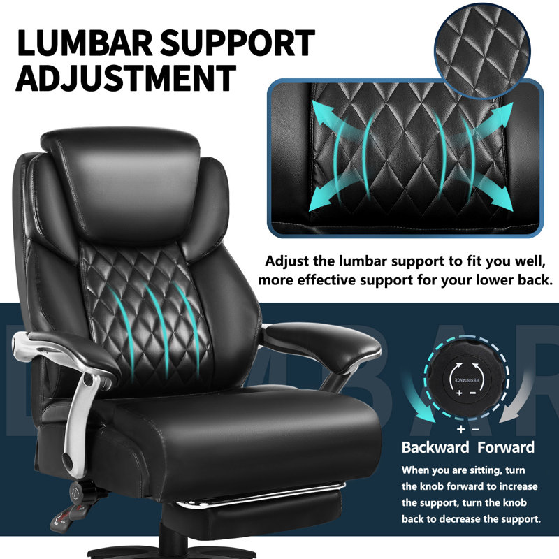 500Lbs Big And Tall Office Chair, Black