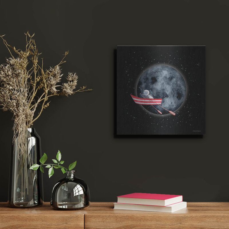 «Sail to the Moon» par Rachel Nieman, art mural en métal, H 12 po x l 12 po
