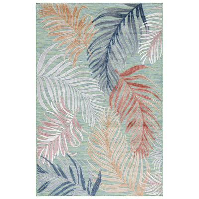 Stoneham Floral Green / Rust Indoor / Outdoor Area Rug