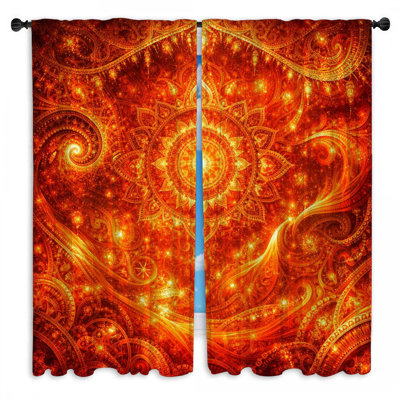 Rideaux de fenêtre complexes et obscurcissant Mandala Art - 2 panneaux
