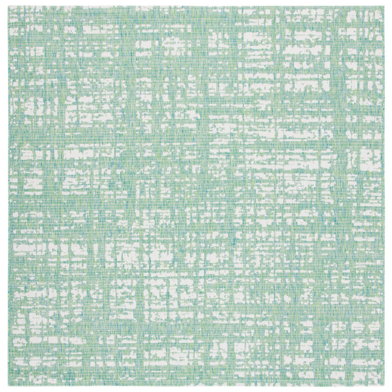 Lovise Performance Abstract Indoor/Outdoor Area Rug, Square 6'7"