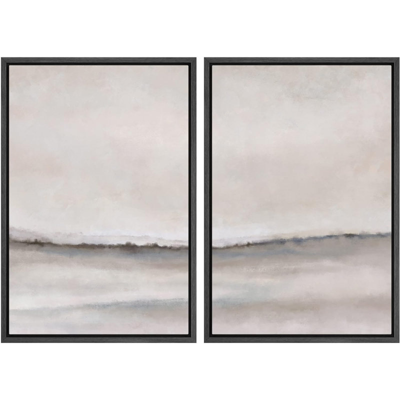 «Brush Stroke», impression sur toile 2 pièces, Noir, H 24 po x l 32 po x P 1,5 po