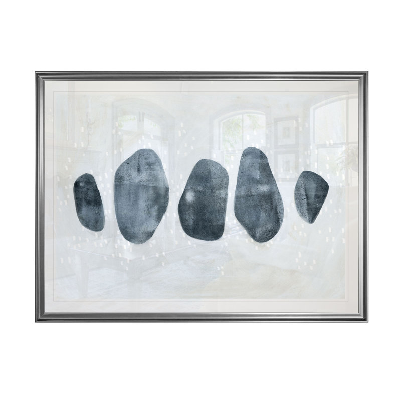 «Stone Collection I», reproduction, H 20 po x l 24 po x P 1,5 po, Cadre argenté