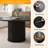 47" Modern Round Dining Table with Hidden Compartment – 2-Tier Storage Shelf and Wood Slat Base, Wood Kitchen Table-1788270606