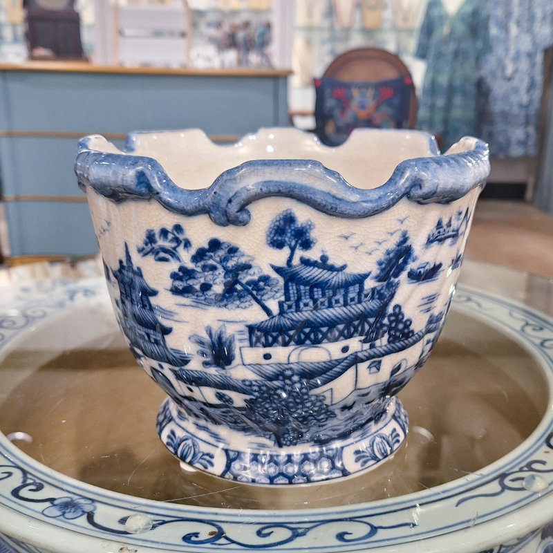 Blue Willow Handmade Ceramic Planter