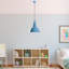 Lustre bleu clair élégant, hauteur réglable 16,0 po x 13,8 po | Corps en métal, douille E27 de 40 W maximum, hauteur totale de 42 à 51,6 po | Parfait pour la salle à manger et les espaces de vie, design élégant et moderne-2141151070-2141151071