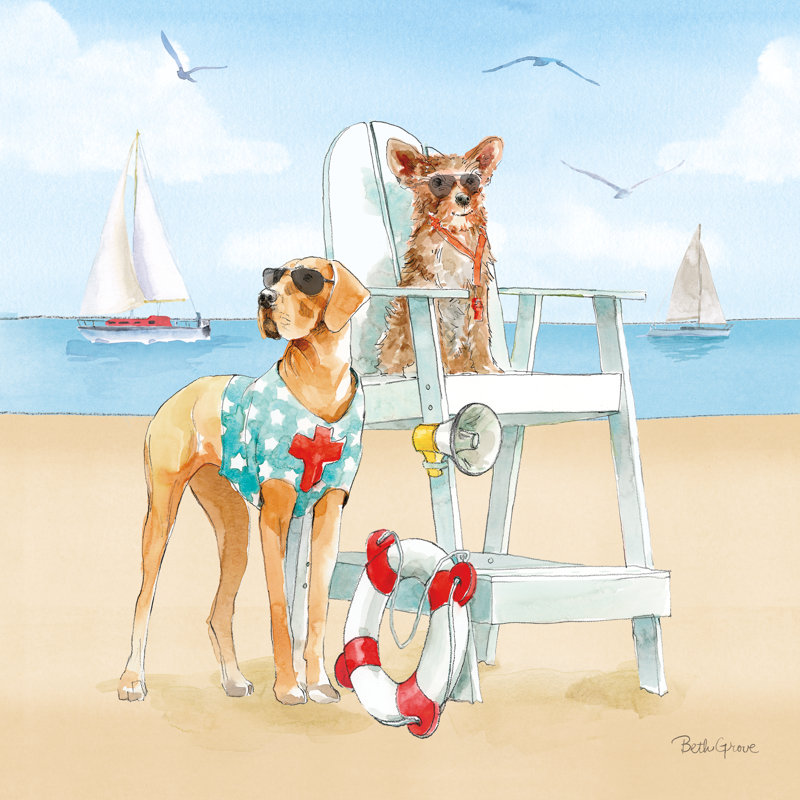 Summer Fun At The Beach IV by Beth Grove - Wrapped Canvas Painting, 51cm H x 51cm W x 3.8cm D
